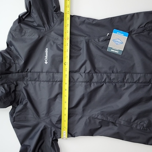 Columbia Women’s Black Arcadi II Hooded Waterproof Rain Jacket Mesh Lined Size S - Picture 16 of 16